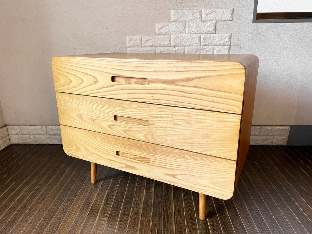 イデー IDEE タタレ TATARE キャビネット CABINET 3 DRAWERS 3ドロワー チェスト ホワイトアッシュ材 W90cm 北欧モダン 参考価格￥213,840- 廃番 中古品  買い取りしました。