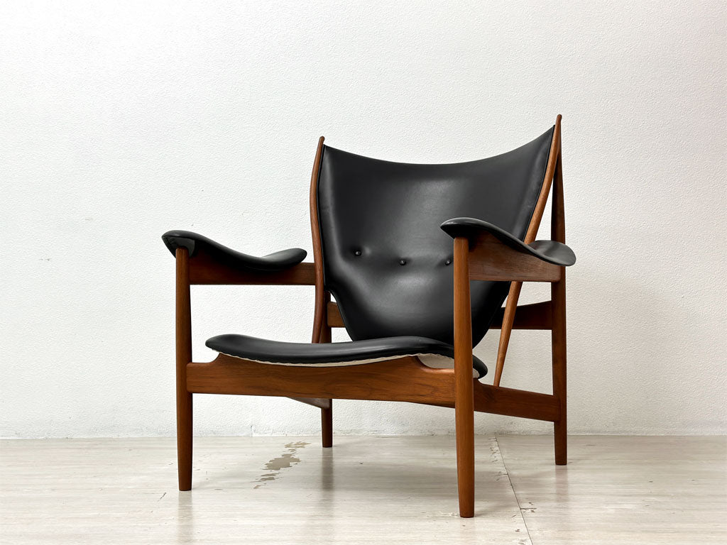 ワンコレクション Onecollection チーフテン チェア Chieftain Chair ラウンジチェア チーク材 本革 ブラック フィン・ユール Finn Juhl 北欧 デンマーク中古品 買い取りしました。