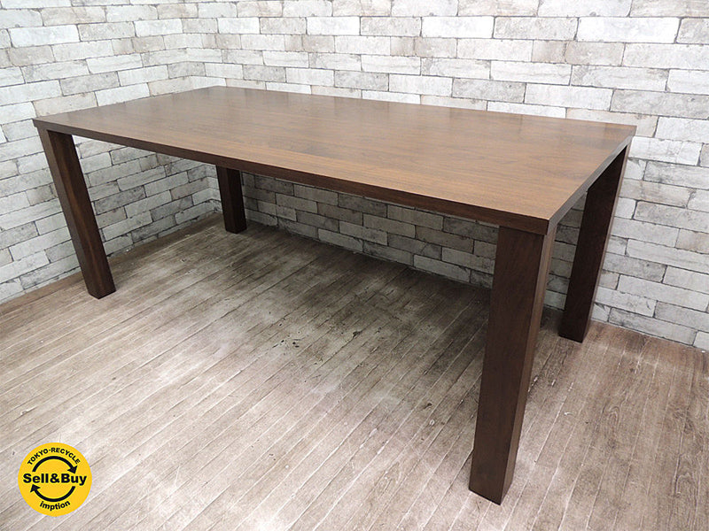 ウォールナット無垢材 ダイニングテーブル W180cm クラフト家具 工房 ウォルナット ～ シャープで都会的な雰囲気を醸し出すミニマルデザイン ～ 【 買取と販売とレンタルのお店 】