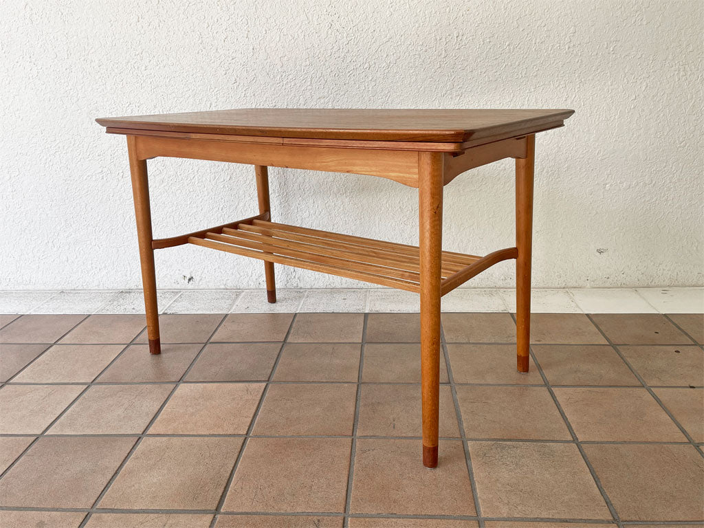 北欧ビンテージ Scandinavian Vintage コーヒーテーブル チーク材 EX エクステンション マガジンラック スローハウス購入品 中古品 買い取りしました。