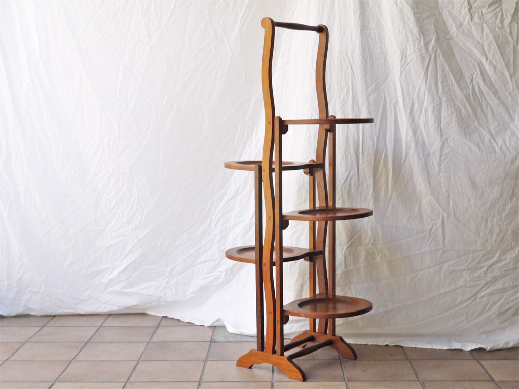 ヨーロピアンクラシカルデザイン European classical design 木製ケーキスタンド 5段 フォールディング ポットスタンド 中古品 買い取りしました。