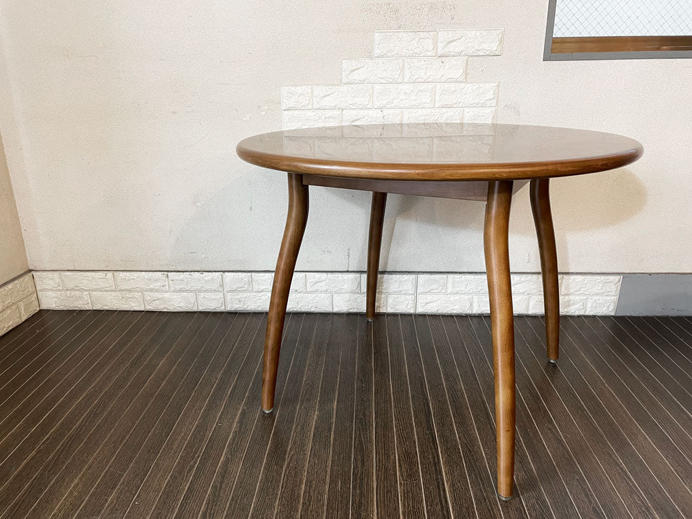 秋田木工 Akimoku ラウンドテーブル ダイニングテーブル ブナ材 Φ92cm ジャパンビンテージ Japan Vintage  中古品  買い取りしました。