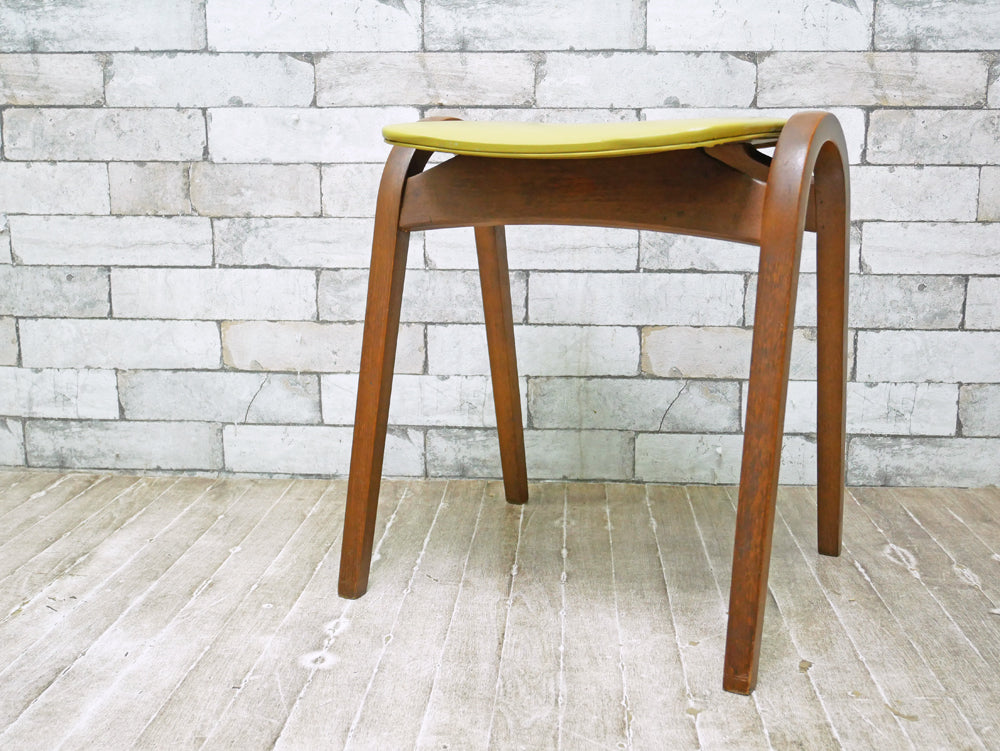 秋田木工 Akimoku 剣持スツール No.202 スタッキングスツール イエロー 剣持勇 ビンテージ 昭和レトロ   中古品 買い取りしました。