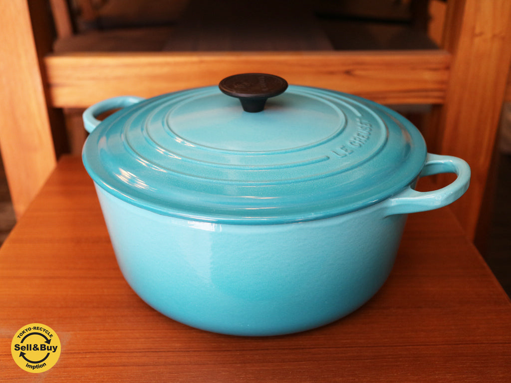 ルクルーゼ LE CREUSET ココットロンド 27cm カリビアン 両手鍋    買い取りしました。経堂店 出張買取もお任せ下さい。