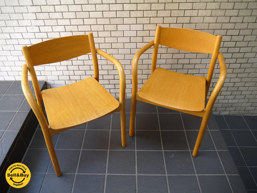 無印良品 MUJI リアルファニチャー REAL FURNITURE オーク材 アームダイニングチェア 2脚セット 中古品 買い取りしました！ 自由が丘店 出張買取もお任せください。