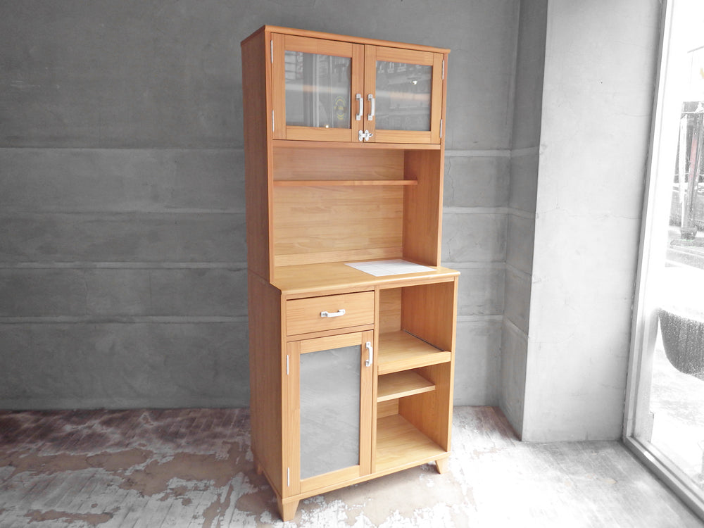 モモナチュラル Momo natural ランド LAND レンジボード キッチンボード 食器棚 定価￥86,900-  中古品 買い取りしました。