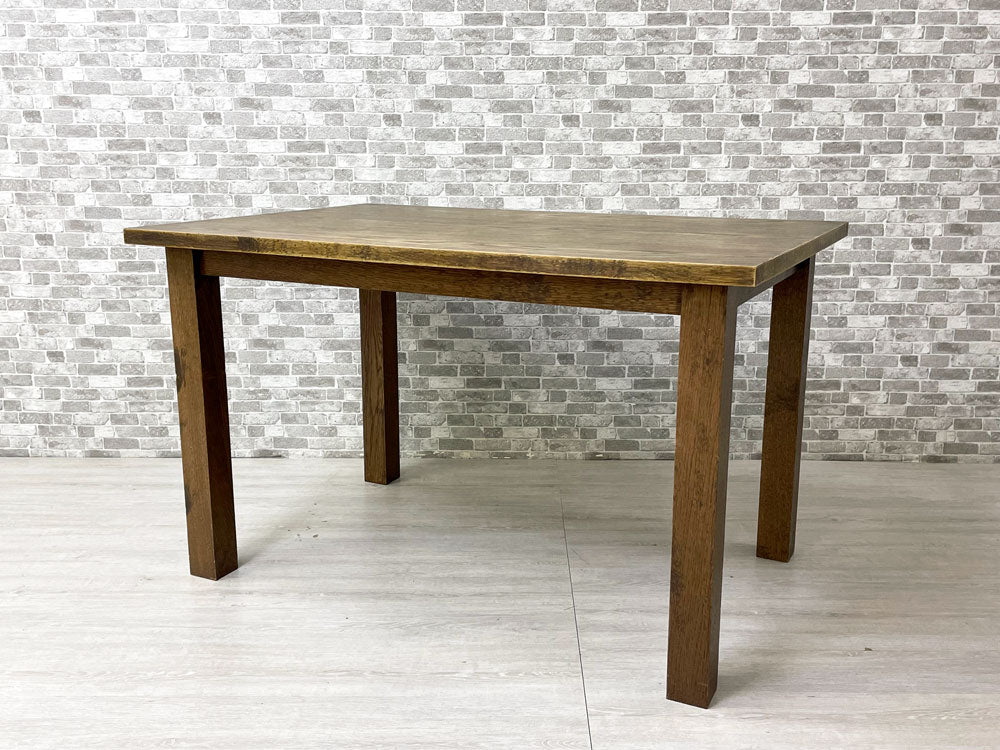 ジャパンビンテージ Japan Vintage オーク材 ダイニングテーブル W120cm ハンドメイド 国産家具 古家具 中古品 買い取りしました。