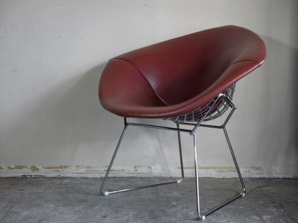 ノル Knoll ダイヤモンドチェア Diamond Chair フルカバーリング PVCレザー ハリー ベルトイア Harry Bertoia ミッドセンチュリー 中古品 買い取りしました。