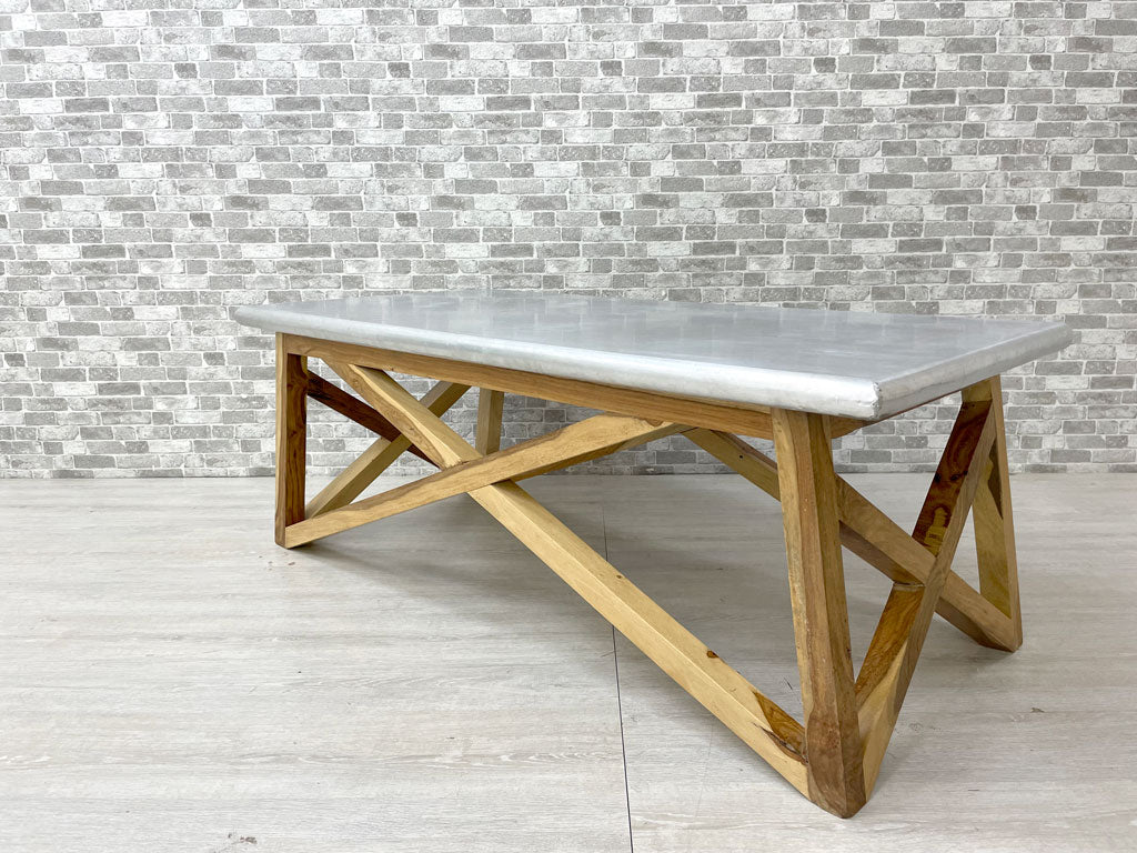 ダブルティー WTW マーベリックス MAVERICKS コーヒーテーブル ローテーブル アカシア材 × アルミ天板 西海岸スタイル 定価￥52,800- 中古品 買い取りしました。