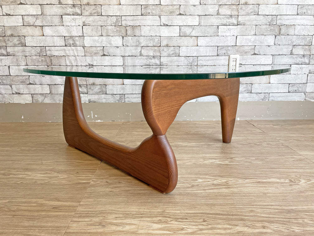 イサムノグチ Isamu Noguchi コーヒーテーブル Coffee Table ガラス天板厚1.5mm リプロダクト品 デザイナーズ家具 名作 中古品  買い取りしました。