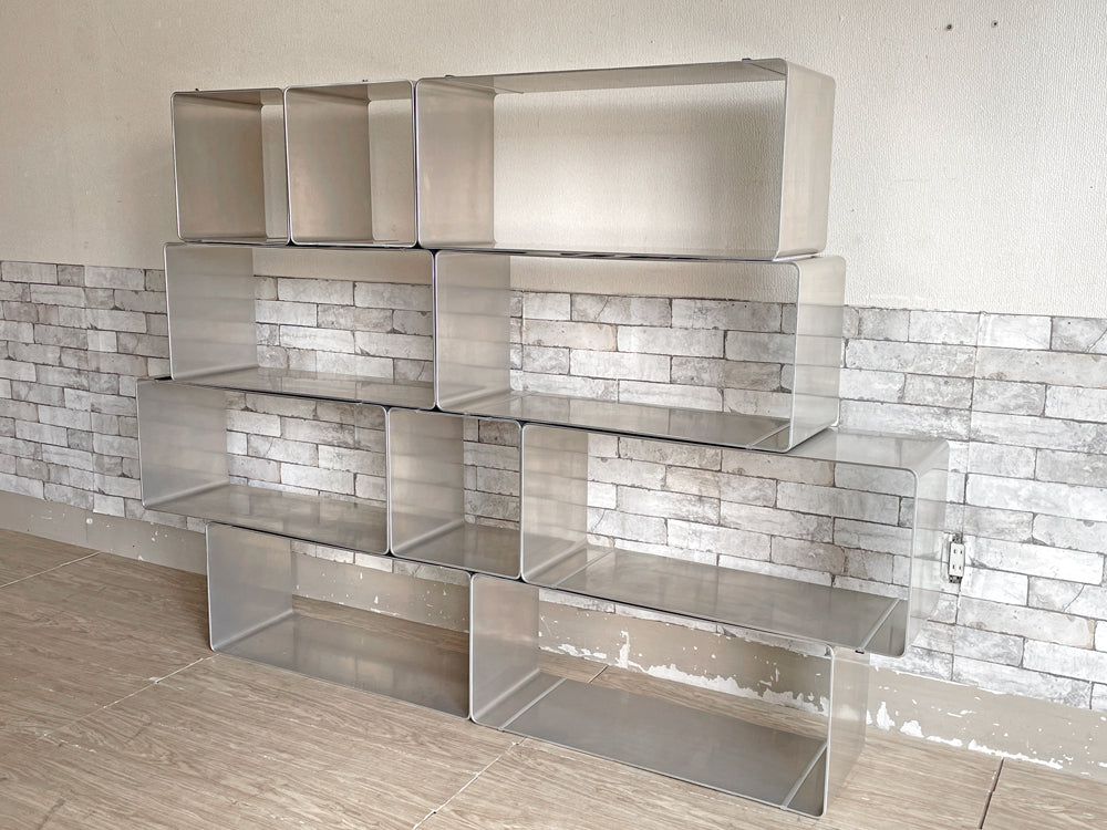 ステンレス シェルビングシステム オープンシェルフ ディスプレイラック モジュールシステム 計10点セット スペースエイジ 店舗什器 中古品 買い取りしました。