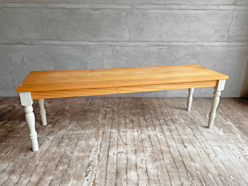 フランフラン Francfranc パイン材 フレンチカントリー ベンチ ローテーブル W120cm ホワイトペイント 中古品 買い取りしました。