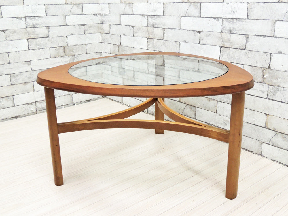 ネイサン Nathan ガラストップ トライアングル コーヒーテーブル チーク材 70's ビンテージ 英国家具   中古品 買い取りしました。