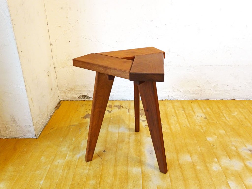 マスターウォール MASTERWAL AKASE E-STOOL スツール ウォールナット無垢材 垂見健三サイン入り 希少プロダクト～