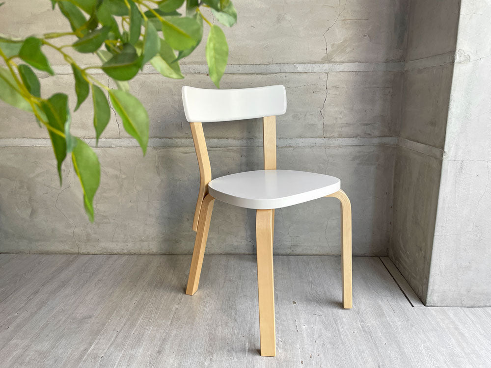 アルテック artek チェア69 Chair69 ダイニングチェア ホワイトラッカー アルヴァ・アアルト Alva Aalto ホワイト × ナチュラル バーチ材 ～北欧流モダニズムの源流～