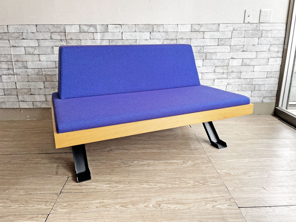 ランドスケーププロダクツ Landscape Products ストリングソファ STRING SOFA 2人掛け ファブリック張替済 ブルー ミッドセンチュリーモダン 廃番 中古品 買い取りしました。