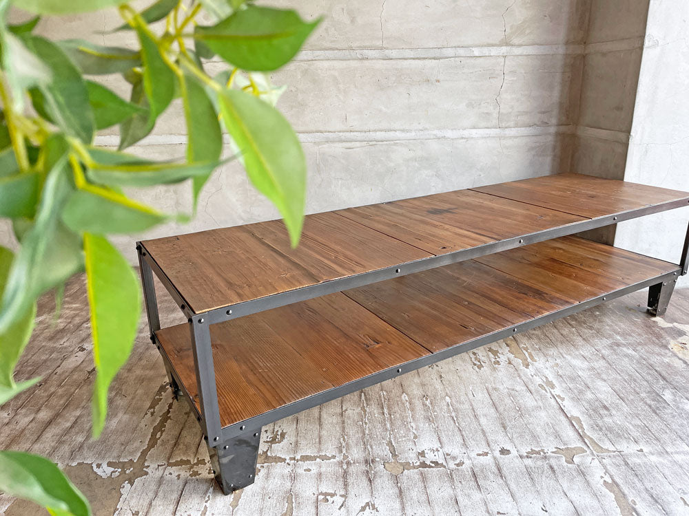 ジャーナルスタンダードファニチャー j.s.F カルビ CALVI テレビボード AVボード L アイアン パイン材 W148cm 中古品 買い取りしました。