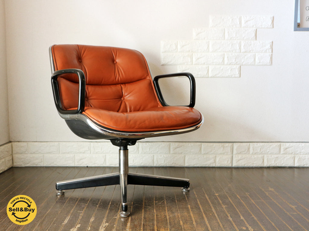 ノル Knoll ビンテージ ポロックチェア キャメル 本革 4本脚 昇降 チャールズポロック ノール   買い取りしました。経堂店 出張買取もお任せ下さい。