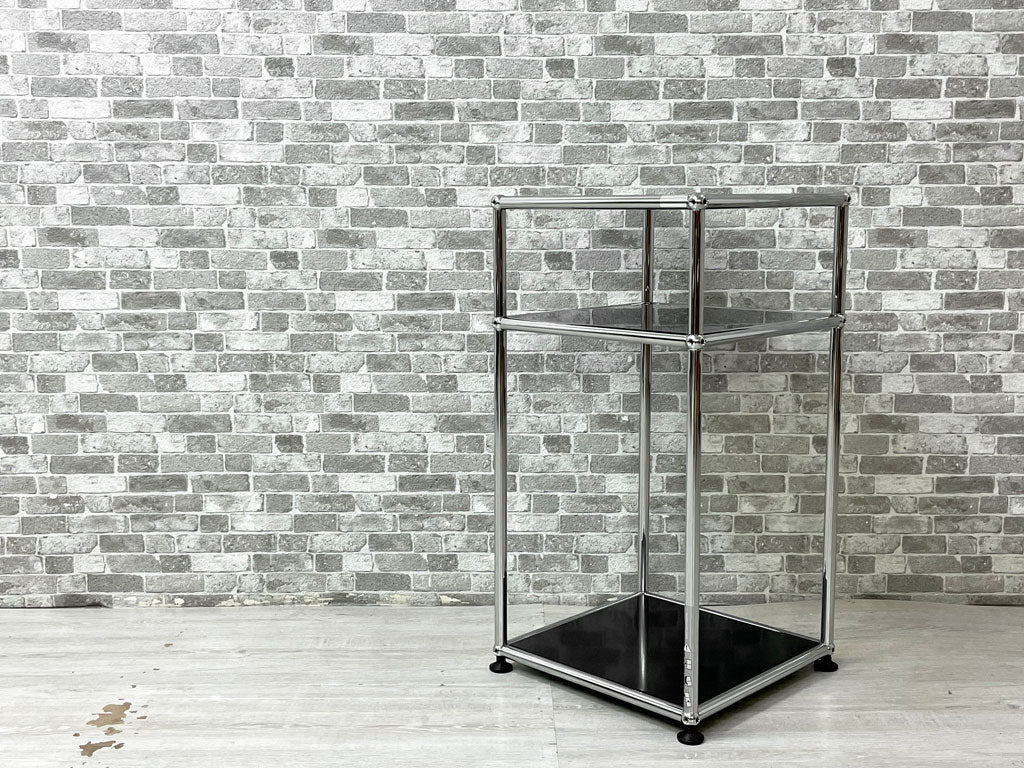 ユーエスエムハラー USMハラー USM Haller モジュラーファニチャー オープンシェルフ 2列2段 37.5cm ブラック スリムラック 本棚 飾り棚 電話台 花台 隙間収納 中古品 買い取りしました。