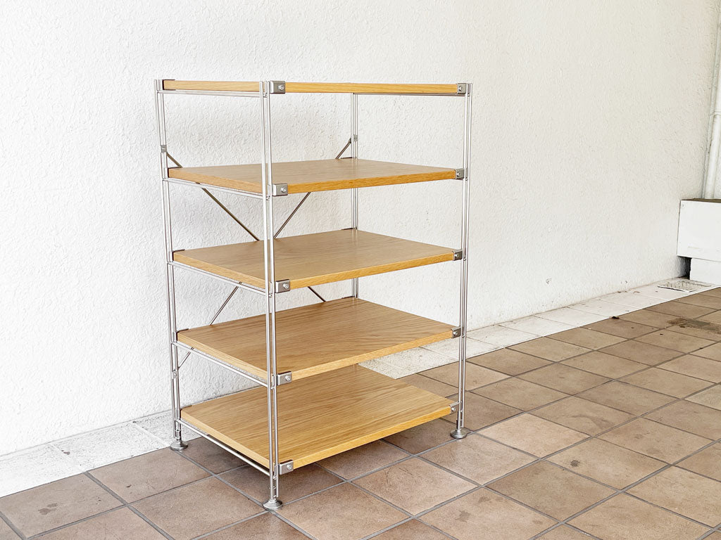 無印良品 MUJI ステンレスユニットシェルフ オーク材 小 W58cm 棚板5枚 シンプル ナチュラル 定価24,880円 中古品 買い取りしました。