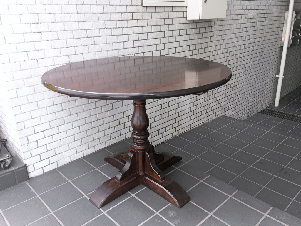 松本民芸家具 D型 ペディスタイル卓 ダイニングテーブル ラウンド型 ミズメザクラ 刻印有り Φ100cm 民藝 中古品 買い取りしました。