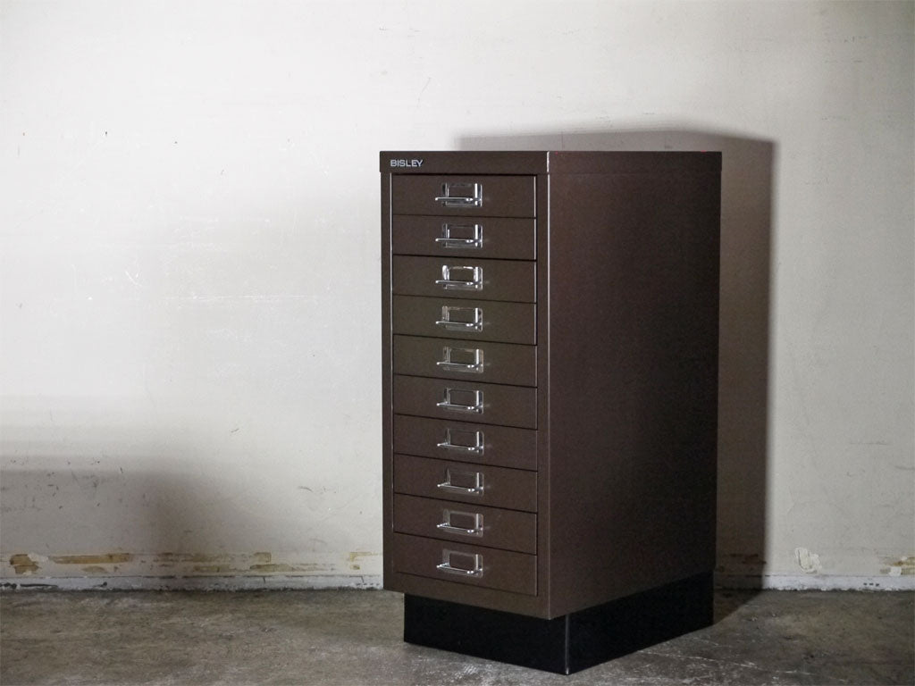 ビスレー BISLEY BASICシリーズ 29/10 デスクキャビネット ブラウン 抽斗10杯 英国 中古品 買い取りしました。