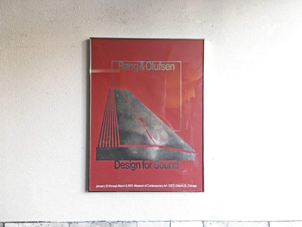 バング&オルフセン Bang&Olufsen ビンテージポスター Design for Sound シカゴ現代美術館 1979年 Jacob Jensen 額装 中古品 買い取りしました。