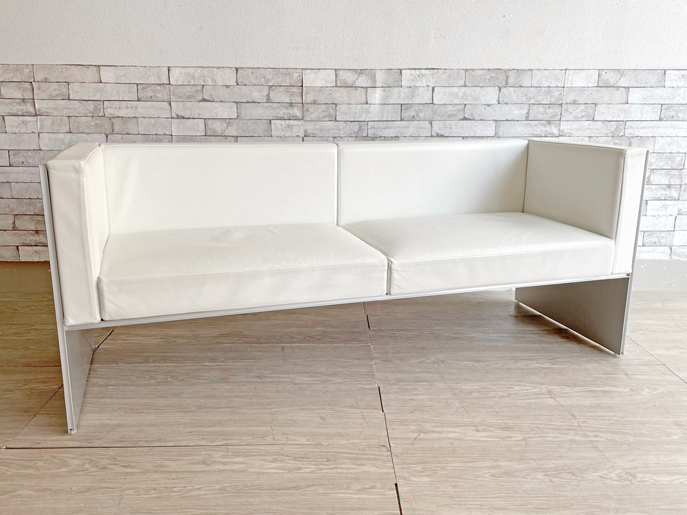 カッシーナイクスシー Cassina ixc. エアフレーム AIR FRAME 3007 MID 3人掛け 2シート デヴィッド・チッパーフィールド ホワイト FX革 定価￥748,000- 中古品 買い取りしました。