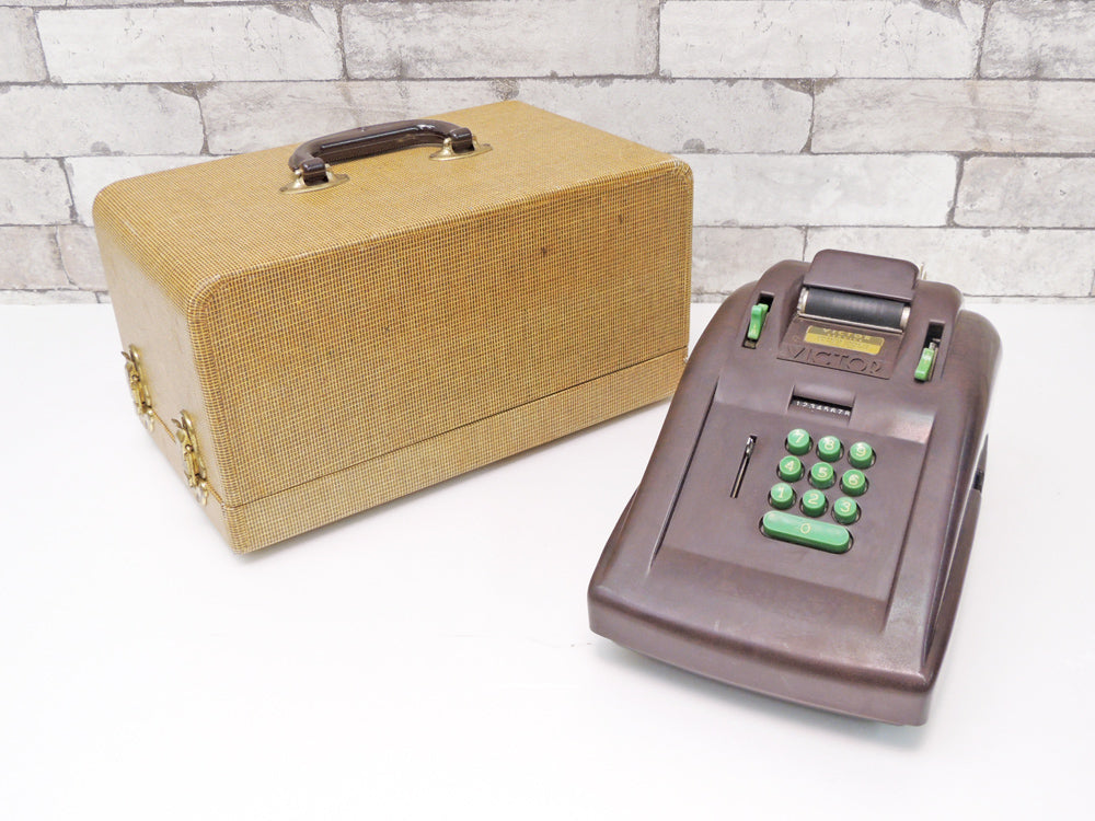 ビクター VICTOR 加算器 Adding Machine ブラウン ベークライト レジスター 収納ボックス付 店舗什器 ディスプレイアイテム 1930s ビンテージ ジャンク品  中古品 買い取りしました。