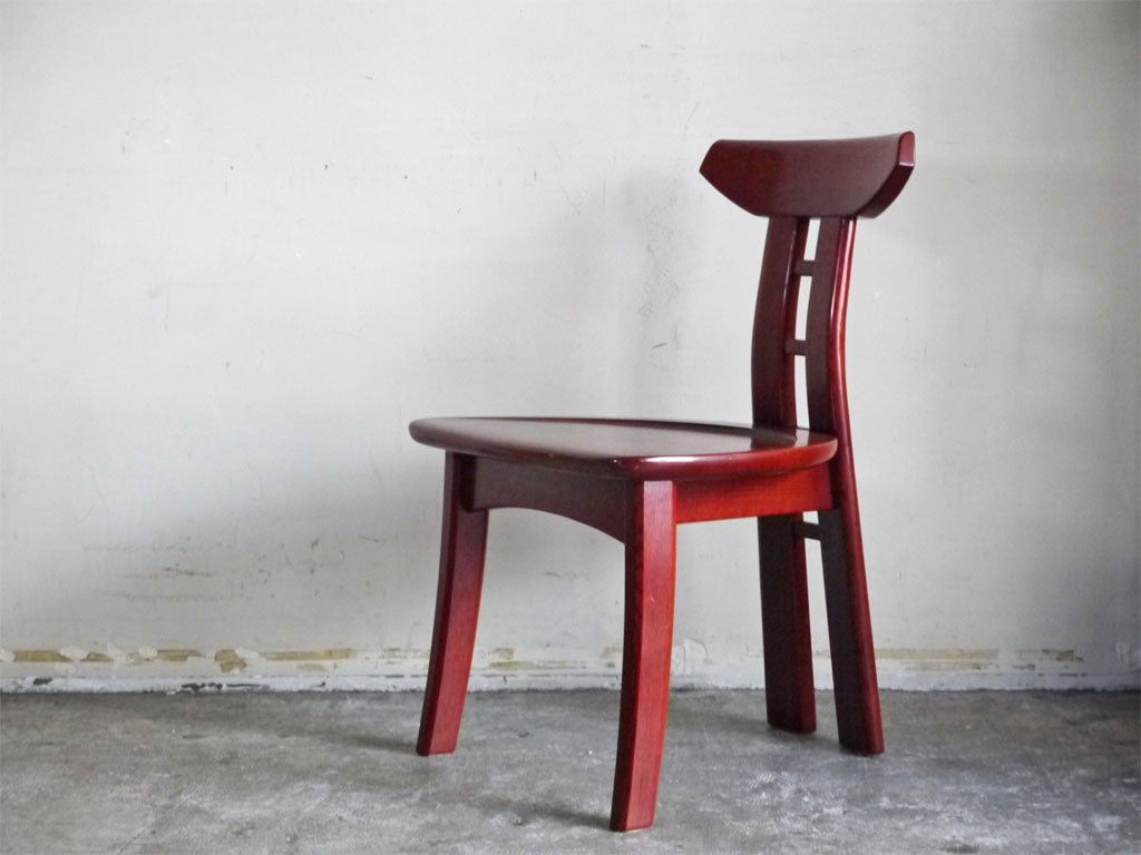 ジャパニーズモダンデザイン Japanese Modern Design オーク無垢材 レッド サイドチェア ビンテージ 中古品 買い取りしました。
