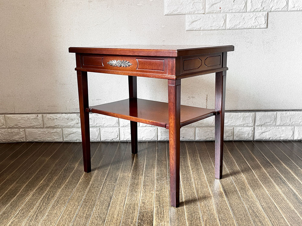 メープル不二屋 MAPLE Fujiya マホガニー材 サイドテーブル W53cm クラシカルデザイン 神戸家具 中古品  買い取りしました。