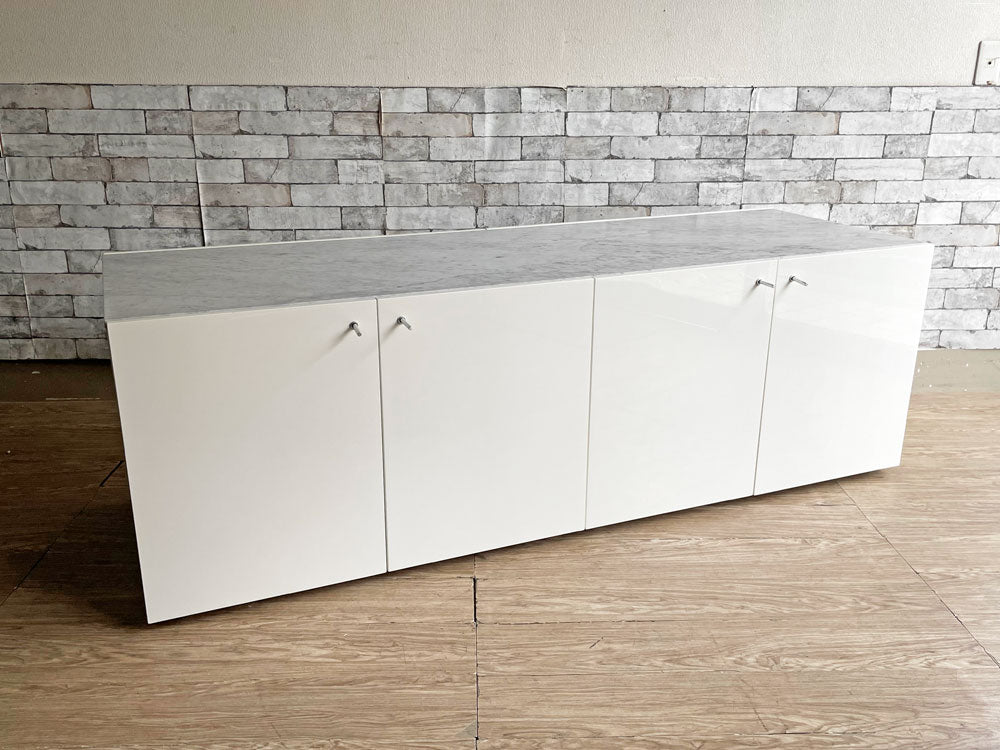 カッシーナ Cassina フラット FLAT 256 TYPE E キャビネット サイドボード 大理石天板 マーブルトップ ピエロリッソーニ 廃番 定価840,000円 中古品 買い取りしました。