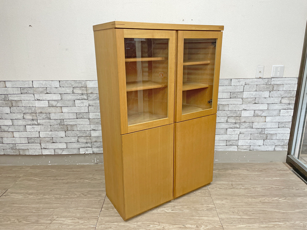 飛騨産業 HIDA キツツキ セレーノ Sereno タモ材 ガラスキャビネット カップボード 食器棚 受注生産 中古品 買い取りしました。