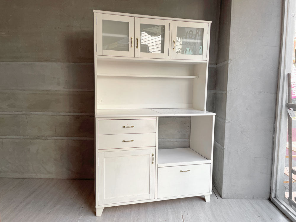 モモナチュラル Momo Natural LAND ランド キッチンボード カップボード パイン材 ホワイトペイント 定価￥107,800- 中古品 買い取りしました。