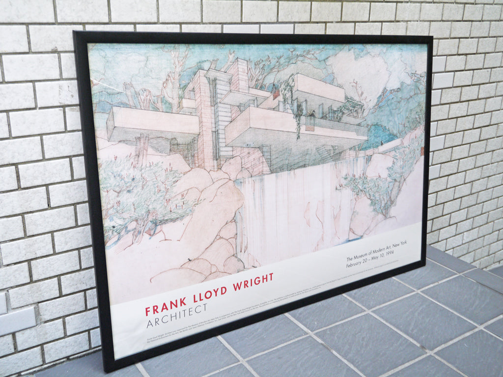 フランクロイドライト FRANK LLOYD WRIGHT アートポスター 落水荘 falling water 額装 　中古品 買い取りしました。