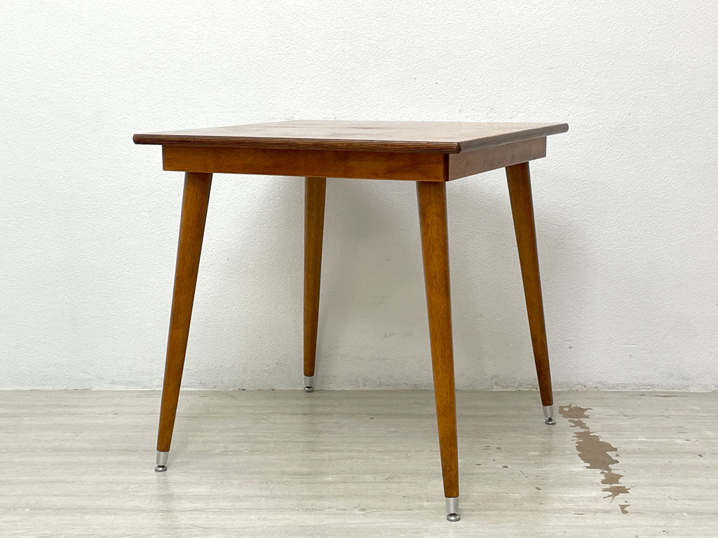 パシフィックファニチャーサービス PFS スクエア テーブル SQUARE TABLE ダイニングテーブル 樺材 ダークブラウン Lサイズ W80 定価￥82,500- 中古品 買い取りしました。