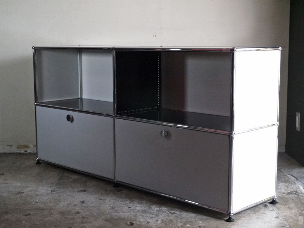 USMハラー USM Haller モジュラーファニチャー ハラーシステム キャビネット ピュアホワイト ミッドグレー グラファイトブラック 2列2段 ドロップダウンドア フリッツ・ハラー 中古品 買い取りしました。