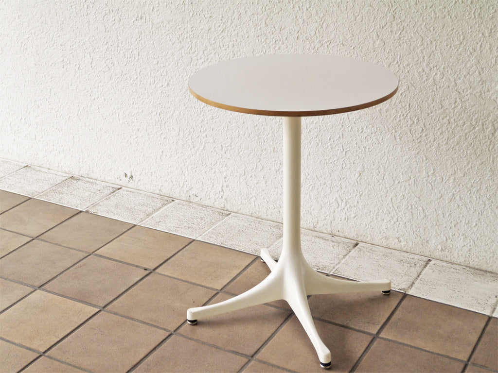 ハーマンミラー Herman Miller ネルソン ペデスタル エンドテーブル NELSON PEDESTAL SIDE TABLE ホワイト ジョージ・ネルソン 定価￥119,900- 中古品 買い取りしました。