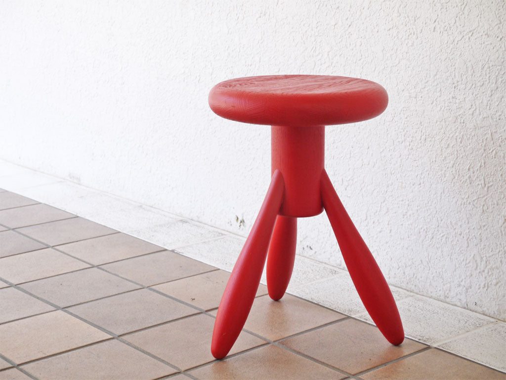 アルテック artek ベビーロケット BABY ROCKET EA002 スツール エーロ・アールニオ Eero Aarnio デザイン オーク材 レッド 中古品 買い取りしました。