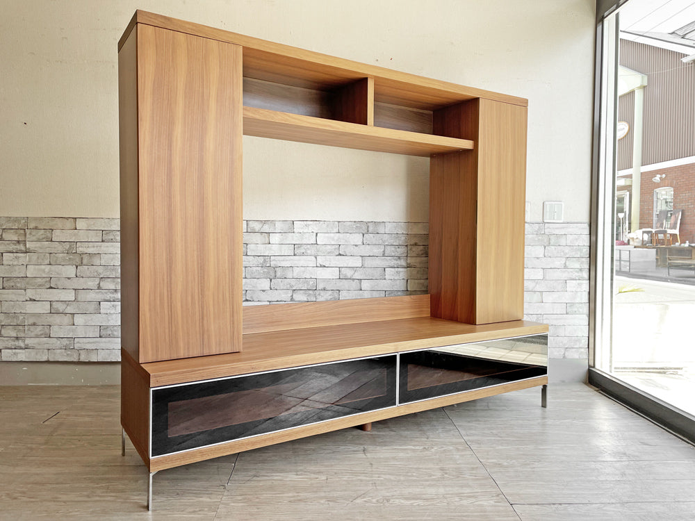 モーダエンカーサ moda en casa AVキャビネット TVボード 壁面収納 シェルフ キャビネット ウォールナット W190 大型収納 モダンデザイン 中古品 買い取りしました。