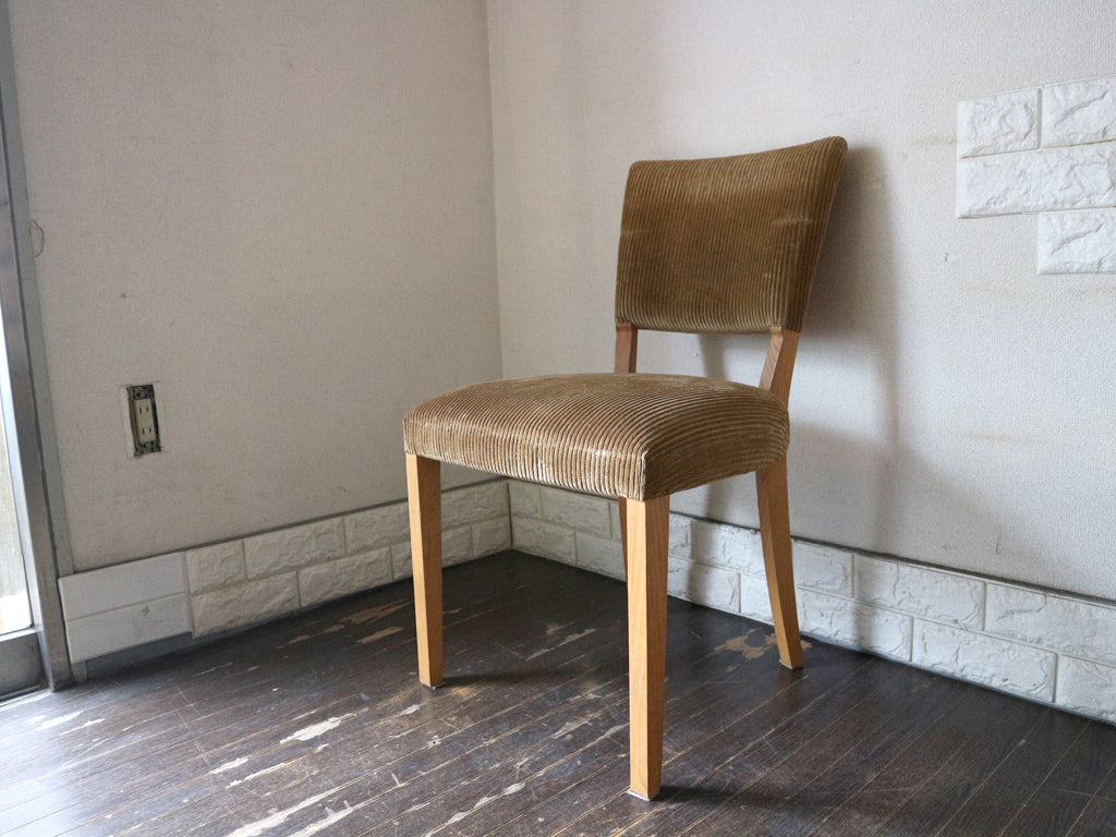 トラックファニチャー TRUCK FURNITURE エスアールチェア SR CHAIR ダイニングチェア ナラ無垢材 コーデュロイ生地 F-21 グリーン ナチュラル 定価￥67,100- 中古品  買い取りしました。