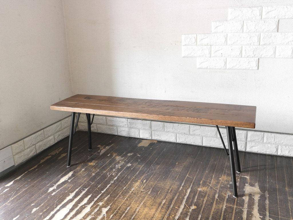 アクメファニチャー ACME Furniture グランビュー ベンチ GRANDVIEW BENCH オーク無垢材 スチール インダストリアル W120cm ￥42,900- 中古品  買い取りしました。