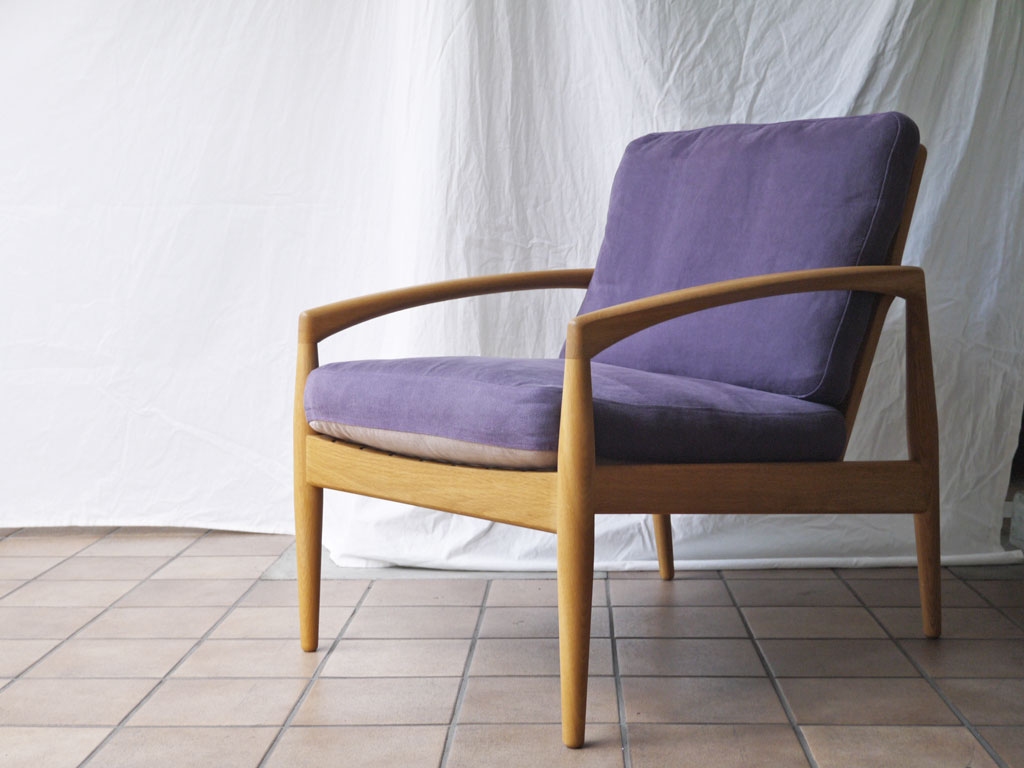 宮崎椅子製作所 ペーパーナイフソファ Paper Knife Sofa 1P 1人掛け オーク材 ファブリック カイ・クリスチャンセン 中古品 買い取りしました。