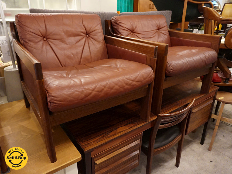 JOC Mobel 本革 ラウンジチェア カール・エリック・エクスリウス Karl-Erik Ekselius デザイン 北欧 スウェーデン ～ 飽きの来ないシンプルなデザイン ～ 【 買取と販売とレンタルのお店 】