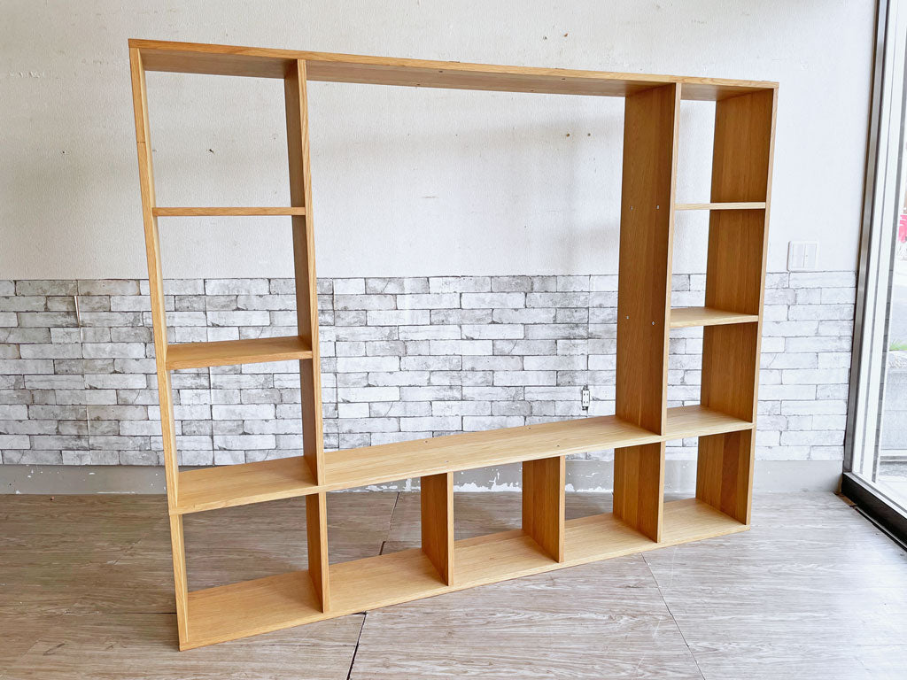 無印良品 MUJI オーク材 スタッキングシェルフ 4列5段 W160cm オープンシェルフ オープン追加棚 ナチュラル 合計定価￥55,800- 中古品 買い取りしました。