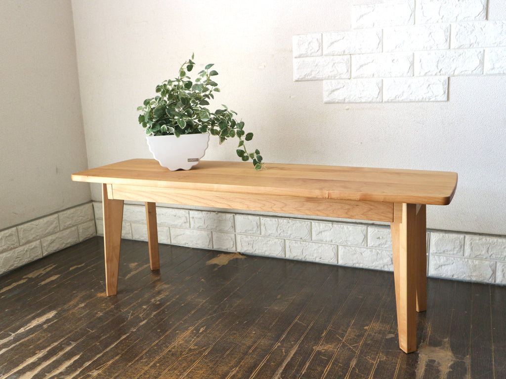 モモナチュラル MOMO Natural ヴィボ VIBO ユニットベンチ ダイニングベンチ オーバル W110 アルダー無垢材 オイルフィニッシュ 定価￥37,500- 中古品  買い取りしました。