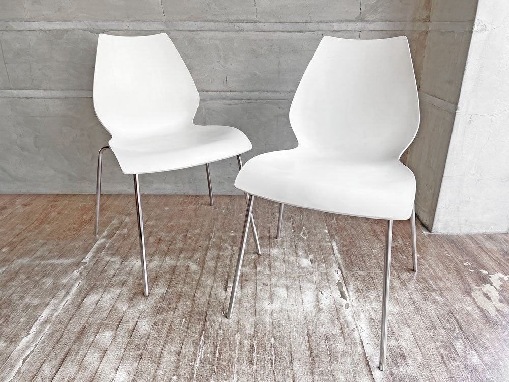 カルテル Kartell マウイチェア Maui チェア スタッキングチェア ホワイト ヴィコ・マジストレッティ イタリア 2脚セット 中古品 買い取りしました。