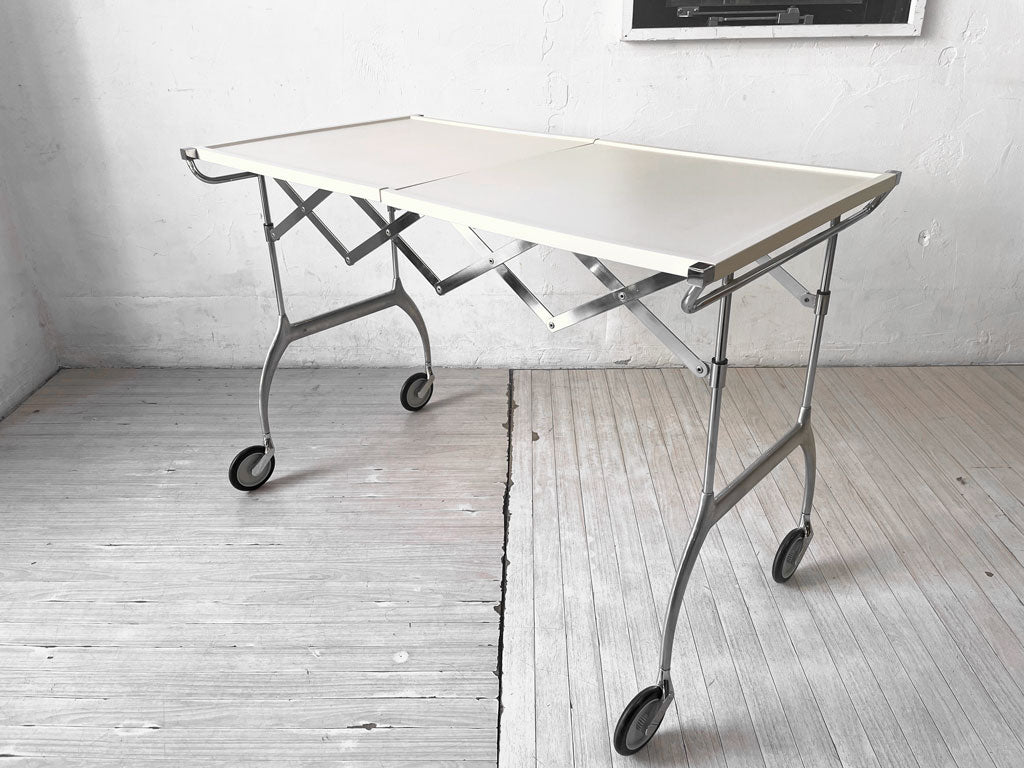カルテル Kartell バティスタ BATTISTA ワゴン型 キャスター付きテーブル フォールディング クリーム イタリアンモダンファニチャー アントニオ・チッテリオ 定価 ¥198,800- 中古品 買い取りしました。