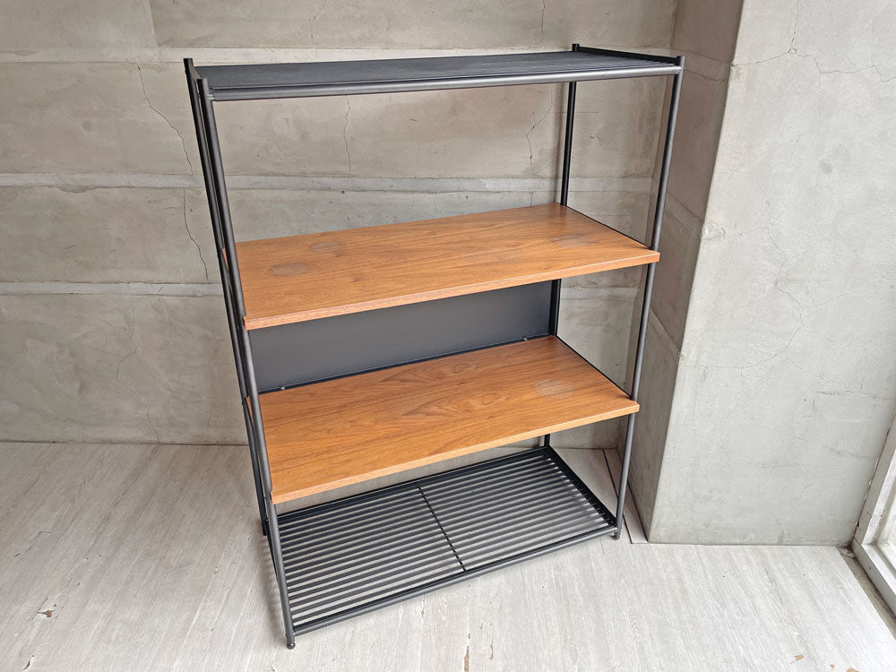 アクタス ACTUS ユナイト UNITE シェルフユニット 3段 バックパネル付き ウォールナット材×スチール オープンシェルフ W83cm 中古品 買い取りしました。