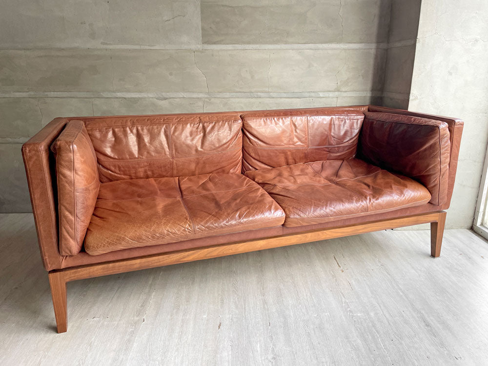 冨士ファニチア FUJI FURNITURE ペルシェ PERCHE 両肘 3Pソファ 本革 L08760S w186cm 中古品 買い取りしました。
